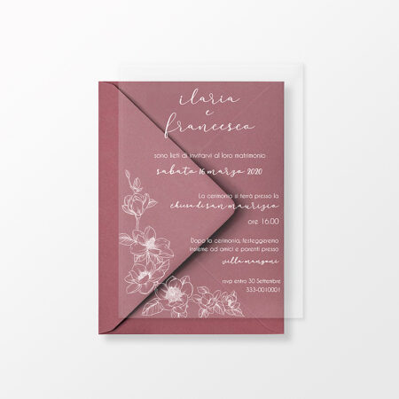 Partecipazione in Plexiglass "Magnolia" Personalizzata