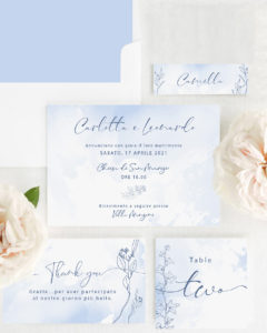 Chelsea Wedding Suite. Partecipazione e coordinato in carta per matrimonio.