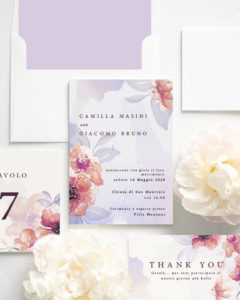 Harper Wedding Suite. Partecipazione e coordinato in carta.