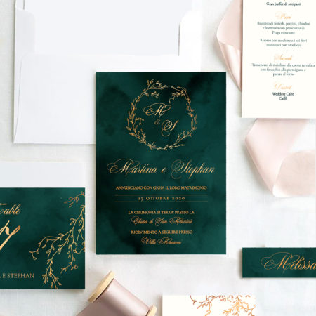Charlotte Wedding Suite. Partecipazione e coordinato in carta.