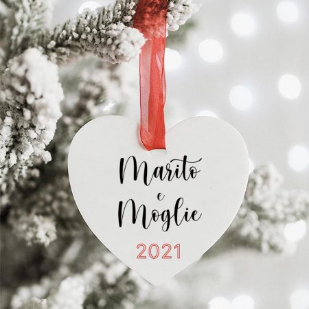 Cuore Natale 2021 Personalizzato in Plexiglass con stampa