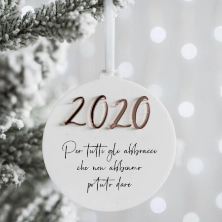 Pallina 2020 Frase in Plexiglass con Stampa Personalizzata