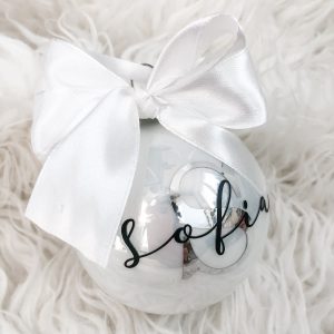 SFERA NATALE IN VETRO NOME